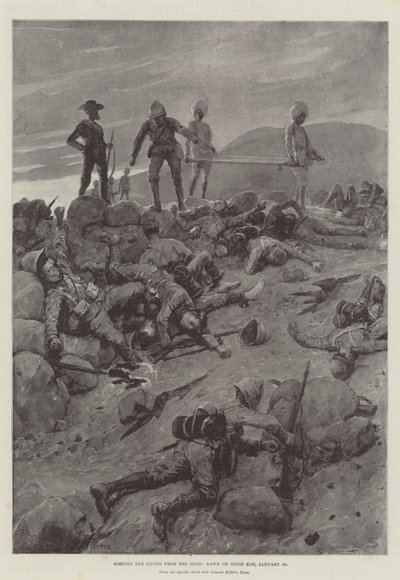 Sorting the Living from the Dead, Dawn on Spion Kop, 25 January by Frederic Villiers